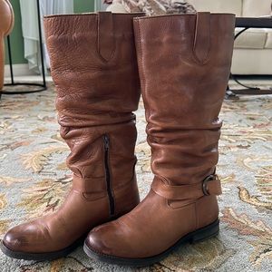 Raffini camel leather high boots